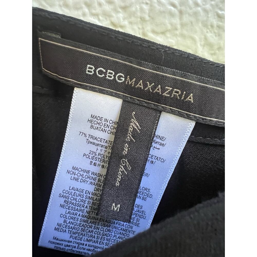 BCBG Max Azria ROXY Skirt Faux Wrap Hi Lo Drape Black Sz M Timeless - Picture 5 of 6